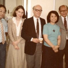 Pepe with second UN University Rector Soedjatmoko and his Filipina Administrative Assistant and Filipino Assistant Secretary of Governing Council.