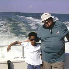 Dad and his grandson Alexander in Virginia on a boat ride.