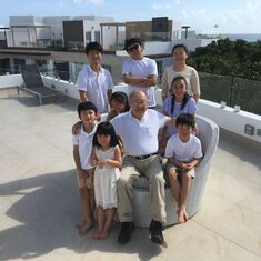 Joe and his 8 Grandkids (2016, Cancun)