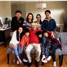 Joe and his 8 Grandkids (2019, Christmas)