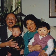 Proud Yeye and Nai Nai with baby Morgan and Emma