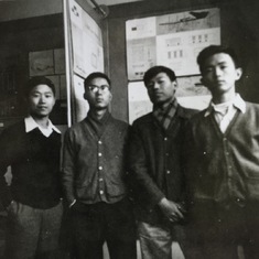 A college professor named them the "Gang of Four" as they were always together: Fred Hsia 夏建東, Joe Wang 王綽, John Shen沈約翰, Ta-Cheang Meng 孟大強 