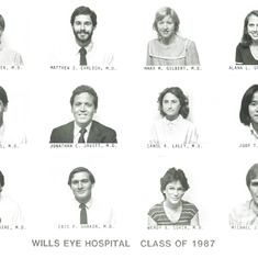 Wills Eye Residents' Class of 1987 Photo - Dr. Joe Maguire bottom row, far left.