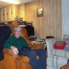 In his favorite recliner with ever-present computer in background 2012