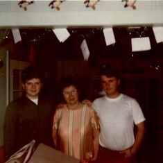 Joe with his mom and brother