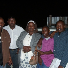 2005 Macha visiting family. Mahinda, Tony, Mama Macharia, Kahumbu, Macha, Kaguta