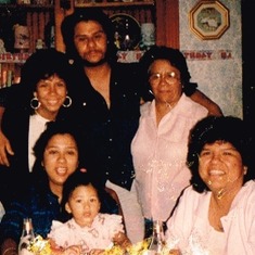 Joe with his Mom ,sister and cousins and niece Monica