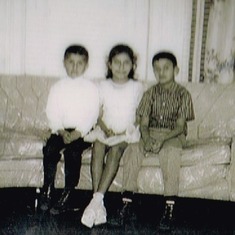 Joe with sister Christina and brother Manuel