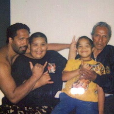 Raymond, Keoni, R.J., & Pop's on His Birthday in 2005
