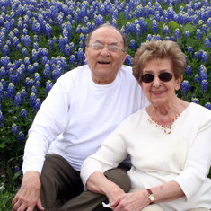 The sweetest Grandparents in the beautiful Texas Bluebonnets, April 2010.