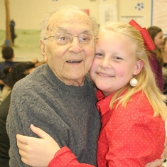 Great Grandpa and Jenna at her Christmas Choir Concert, 2013.