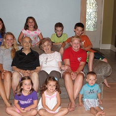 July 2014 with all 9 great grandchildren together.  Rowan would bring the total to 10 a few months later <3