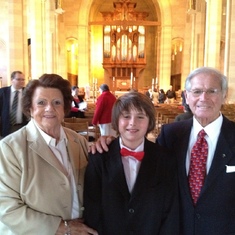 Dad, Mom and Noah at his confirmation.