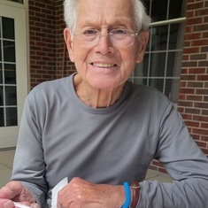 Dad Spring 2022 at Heather Heights, enjoying one of his favorites, ice cream! 