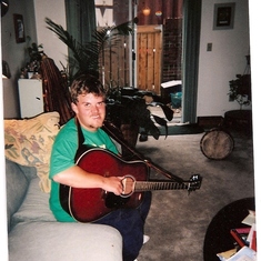 Everywhere we went and everywhere we lived we have photos of Josh jammin on the guitar!!