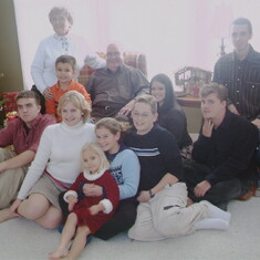 Josh and Jimmy on the right with Grandma and Grandpa and all their cousins(Grant, Joey, Carli, Alyssa. Heidi, John, Megan )