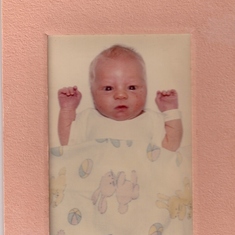 The first picture of Josh ever taken in the hospital after his birth 2-16-79