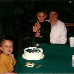 Aunt Chrissy holding Josh at Jimmy Birthday Party