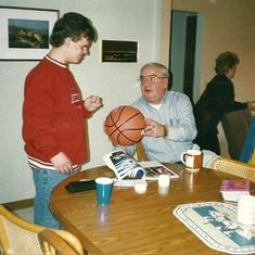 Grandpa and Josh ~ "Josh YOU hold the ball"!!!