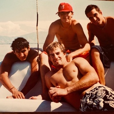 With Fitts, Patten and Perez at Utah Lake. Some of the best Josh memories are of us at the lake.