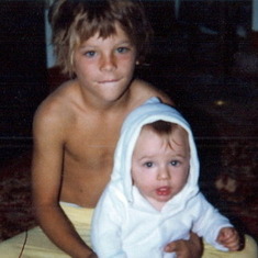 Josh with little brother Joel Sky 1981