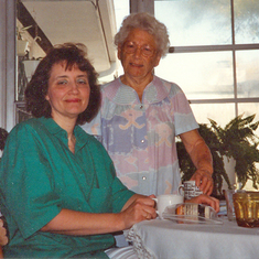 Joyce 1992 with Mary Lopez-Montagne in St. Petersburg, Florida