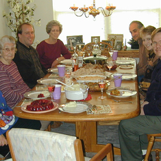 Thanksgiving November 2000. Joyce, her Mom, her sister Pat, brother Frank, niece Sheryl with her husband.