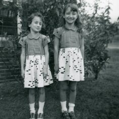 Joyce with her sister Maria, about 1955