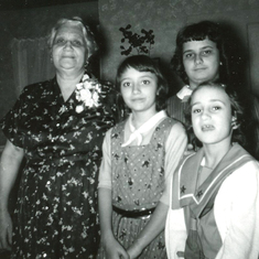 Joyce with her Grandmother DiMeglio and sister Maria. Later 1950's