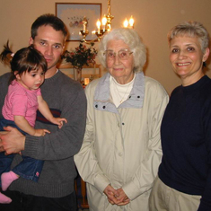 Joyce with Madison, Eric and her Mom - May 2003 at Severn, MD