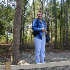 Joyce surveying the property in Hampstead, NC - October 24, 2003 - Hampstead, NC