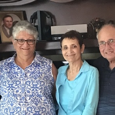 Joyce with 1st cousins - Gary, Kathleen & Joe - Cary, NC, July 30, 2018
