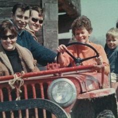 Joyce, Arlene, Luke etc red Jeep