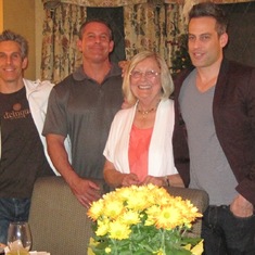 2012-11-22, Thanksgiving Dinner - Leo, Marcus, Mom, Guy (2) - Cropped