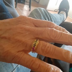 Mama's mothers day ring....we sized it to fit Faye's finger....she is always with us