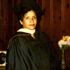 Prof Joyce Williams often supported her students at their graduation