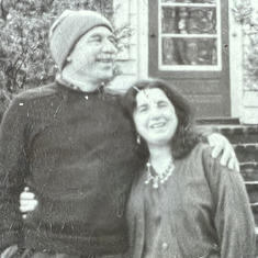 Joy and Don in front of the 25 Francis Rd house