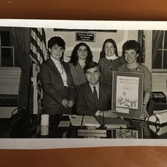 President of MaFLA w. Governor Dukakis