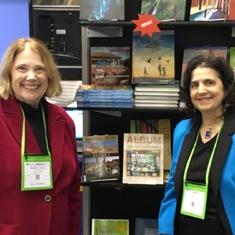 Joy as author of Albun at ACTFL's Book Exhibits 