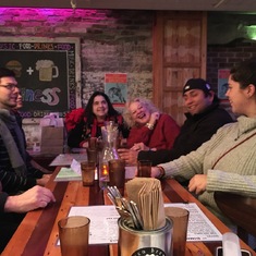 Professor Alegría celebrating with Harvard Extension School Class