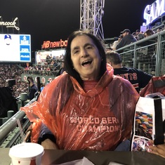 Joy loving the Red Sox game! 