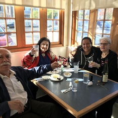 Don, Joy, Maria, and Catherine Masson at Captain Marden's in Wellesley.