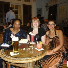 Girls night out in Singapore - Raffles Bar, having Singapore slings.
