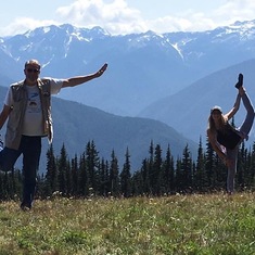 John giving his granddaughter, Delaney, gymnastics tips :-)