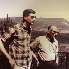 With his grandfather Ralph who taught him to love the outdoors 