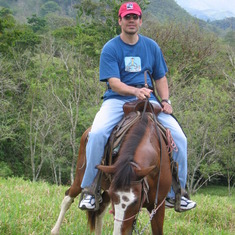 Riding near a coffee plantation in Honduras