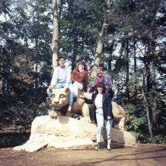visiting the Nittany Lion statue at Penn State