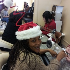 Getting a Christmas manicure
