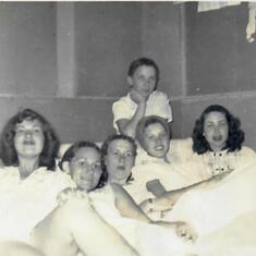 Juanita second from left at Betty's house July 4, 1953