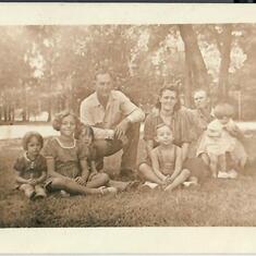 Juanita - second from left with parents and extended family
